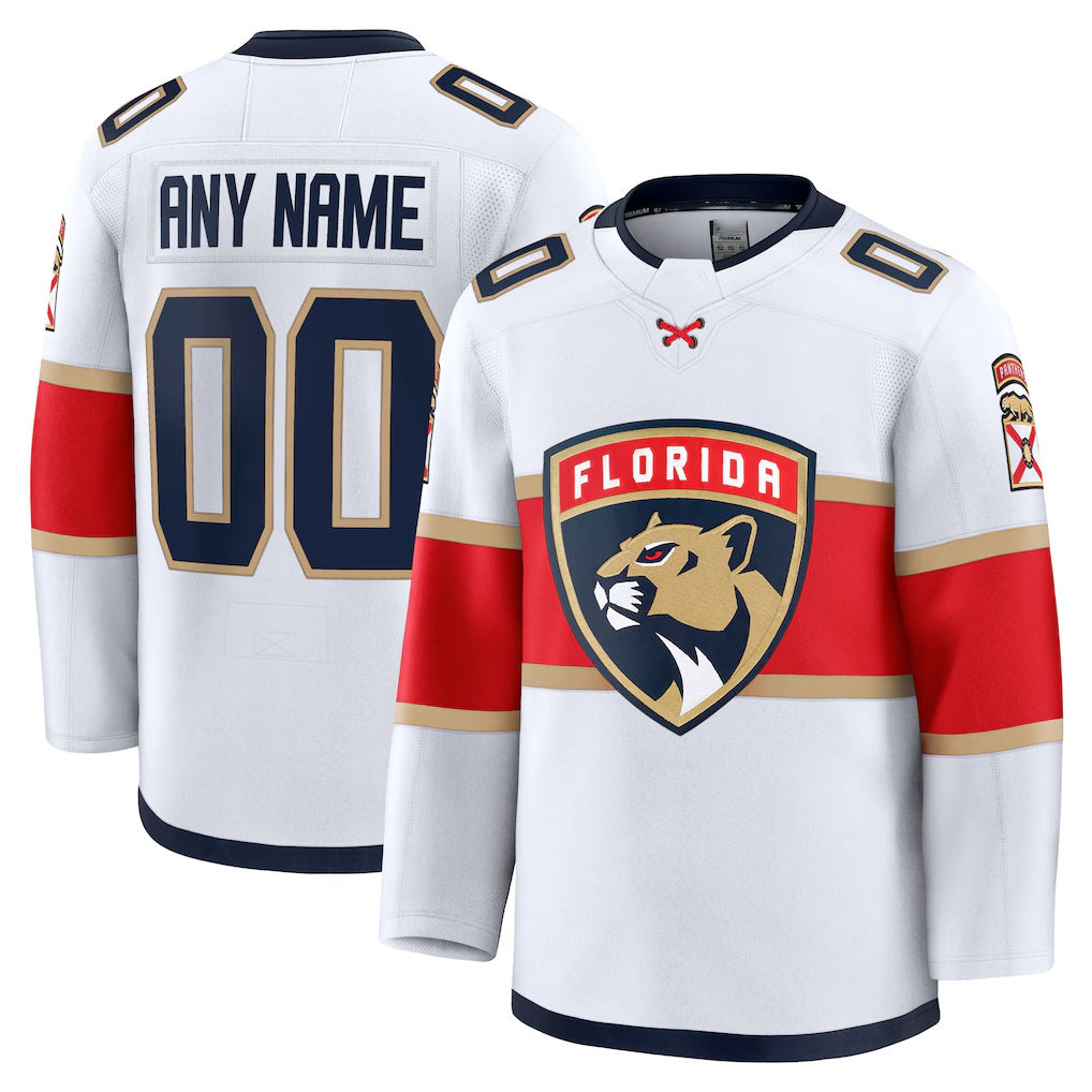 Johmsee Custom F.Panthers White Away Premium Jerseys