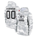 Johmsee Custom GB.Packers Arctic Camo Salute to Service Hoodies Limited Game Any Name & Numbers Stitched Jerseys
