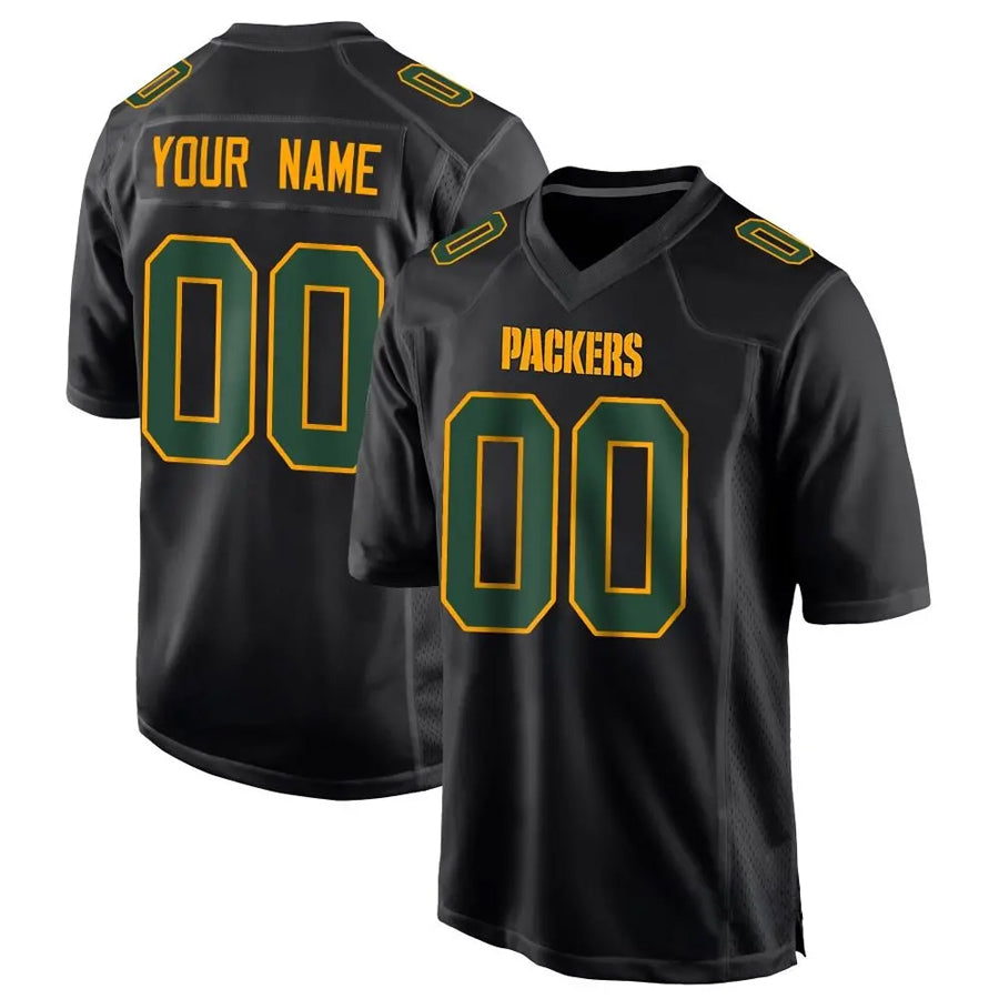 Johmsee Custom GB.Packers Black Fashion Game Stitched Jerseys