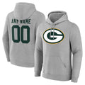 Johmsee Custom GB.Packers Gray Circuit Logo Pullover Hoodies Limited Game Any Name & Numbers Stitched Jerseys