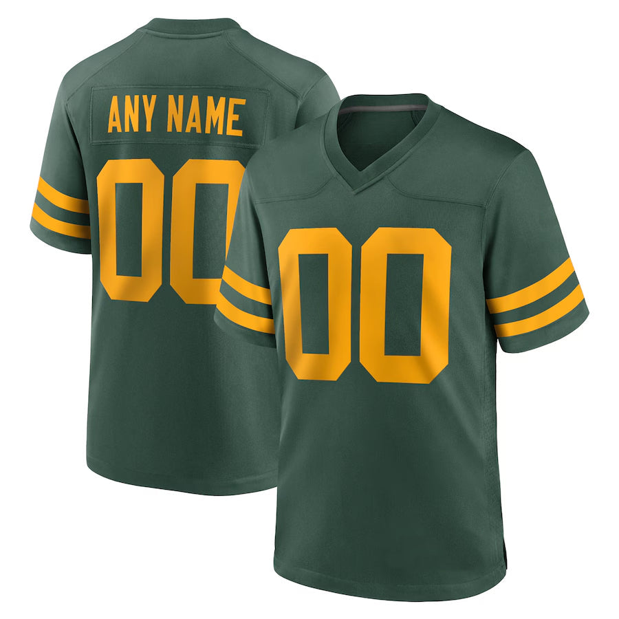 Johmsee Custom GB. Packers Green Alternate Game Stitched Jerseys