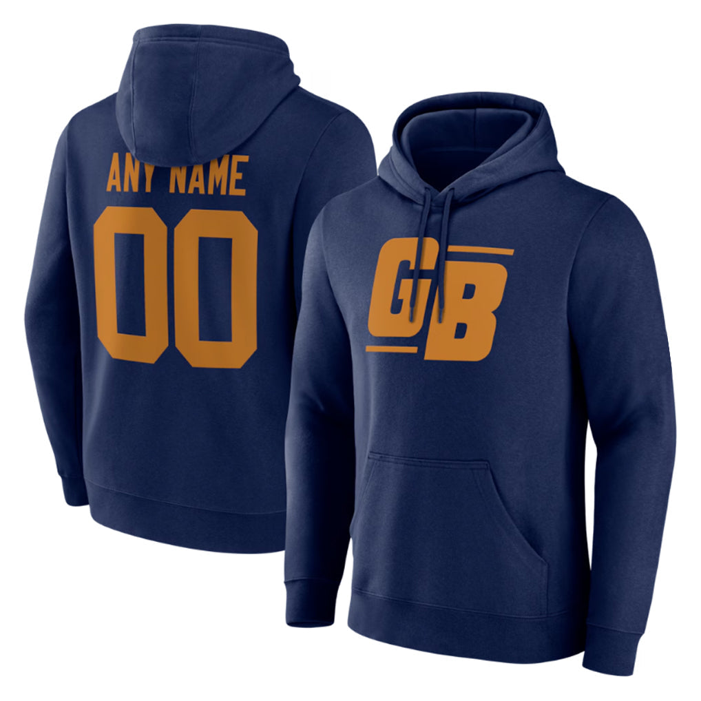Johmsee Custom GB.Packers Navy The 1923 Classic Pullover Hoodies Limited Game Any Name & Numbers Stitched Jerseys