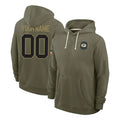 Johmsee Custom GB.Packers Olive Salute to Service Pullover Hoodies Limited Any Name & Numbers Stitched Jerseys
