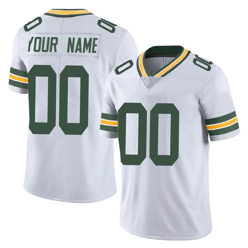 Johmsee Custom GB.Packers White Vapor Untouchable Limited Home Game Any Name & Numbers Stitched Jerseys