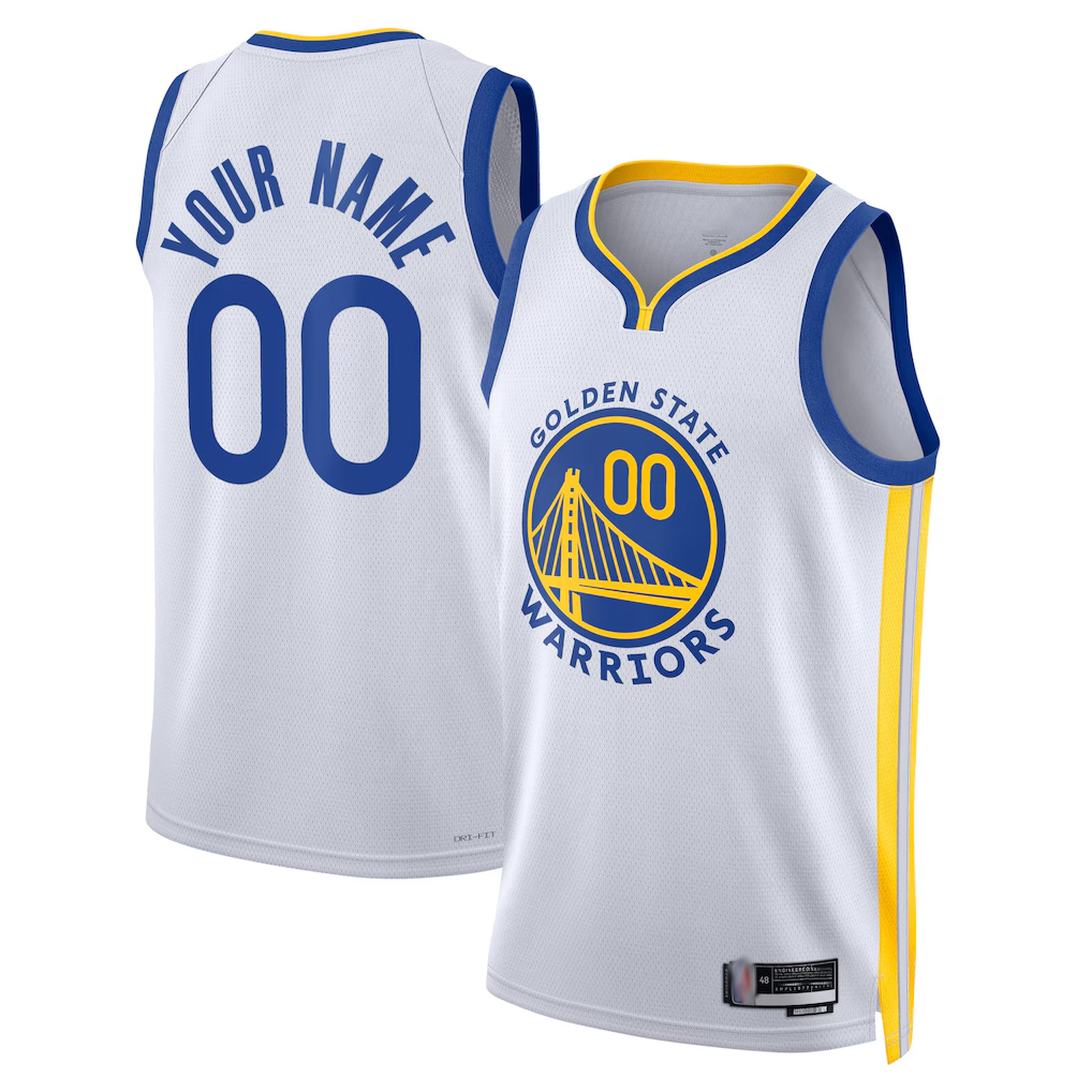 Johmsee Custom G.State Warriors White Swingman Jerseys - Association Edition