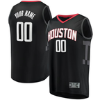 Johmsee Custom H.Rockets Black Fast Break Replica Stitched Jerseys-Statement Edition