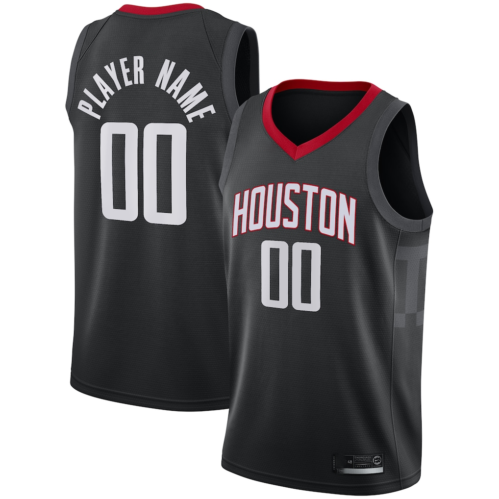 Johmsee Custom H.Rockets Black Swingman Stitched Jerseys - Statement Edition
