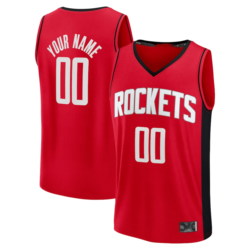 Johmsee Custom H.Rockets Red Fast Break Stitched Jerseys-Icon Edition