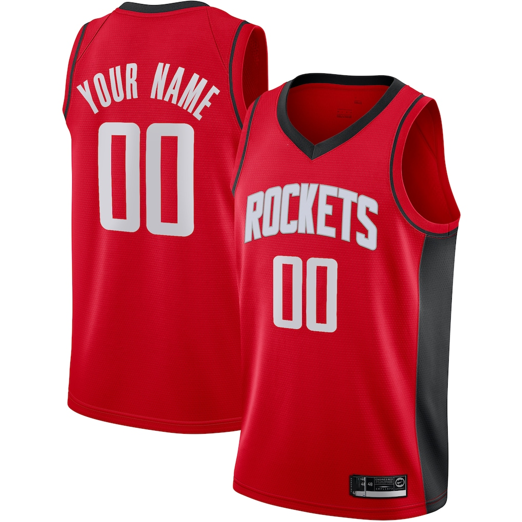 Johmsee Custom H.Rockets Red Swingman Stitched Jerseys-Icon Edition