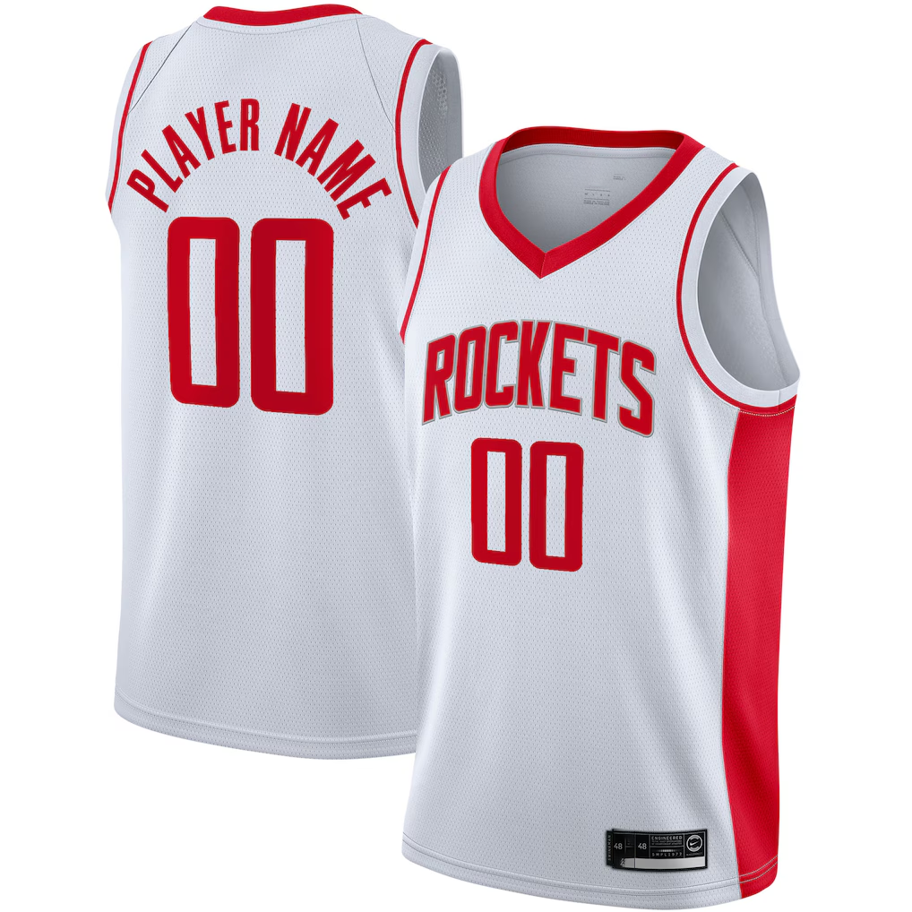 Johmsee Custom H.Rockets White 2020-2021 Swingman Stitched Jerseys-Association Edition