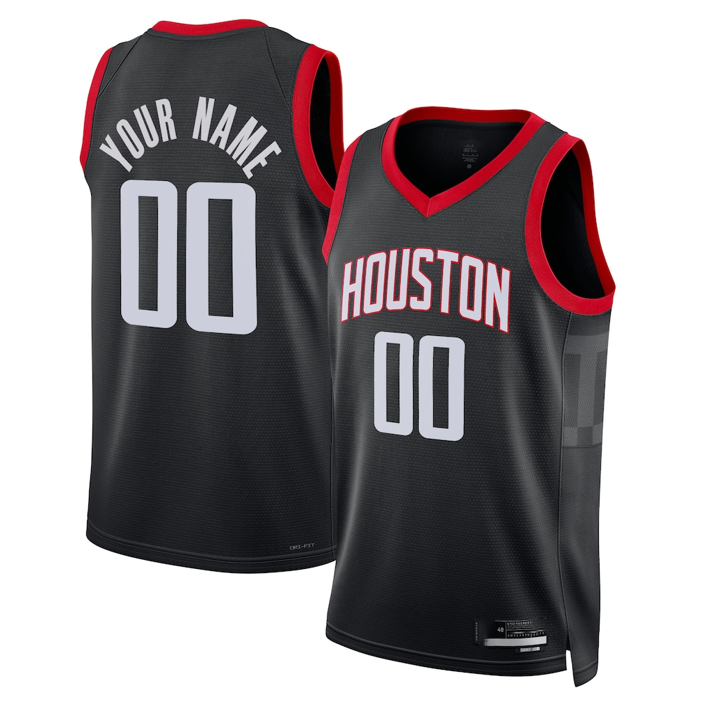Johmsee Custom H.Rockets Black Swingman Stitched Jerseys-Association Edition
