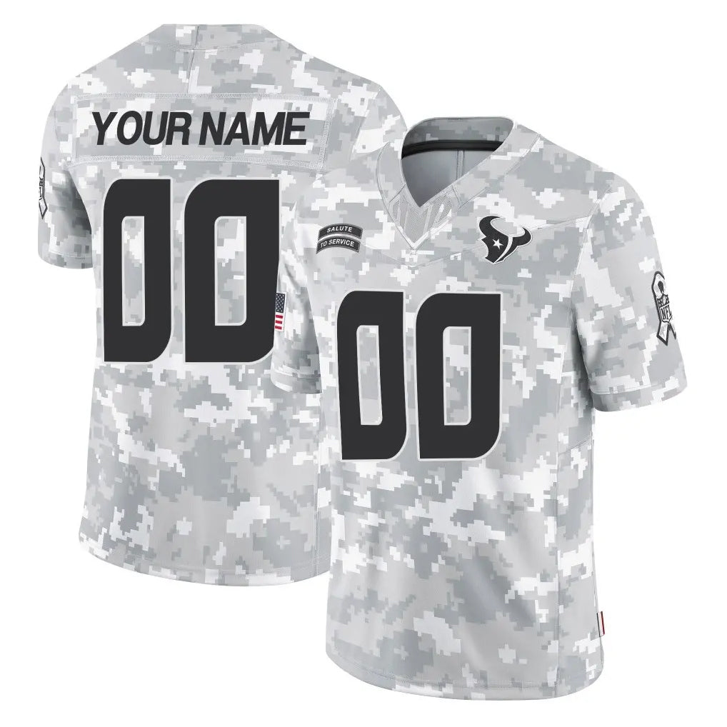 Johmsee Custom H.Texans Arctic Camo Salute To Service Limited Game Any Name & Numbers Stitched Jerseys