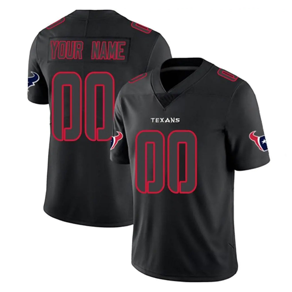 Johmsee Custom H.Texans Black Impact Limited Game Any Name & Numbers Stitched Jerseys