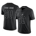 Johmsee Custom H.Texans Black Reflective Limited Game Any Name & Numbers Stitched Jerseys