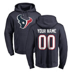 Johmsee Custom H.Texans Navy Pro Line Pullover Hoodie Limited Game Any Name & Numbers Stitched Jerseys
