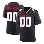 Johmsee Custom H.Texans Navy Team Home Game Any Name & Numbers Stitched Jerseys