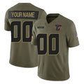 Johmsee Custom H.Texans Olive 2025 Salute To Service Limited Game Any Name & Numbers Stitched Jerseys
