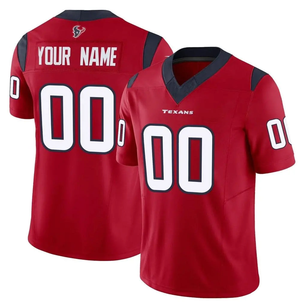 Johmsee Custom H.Texans Red Limited Vapor F.U.S.E. Home Game Any Name & Numbers Stitched Jerseys