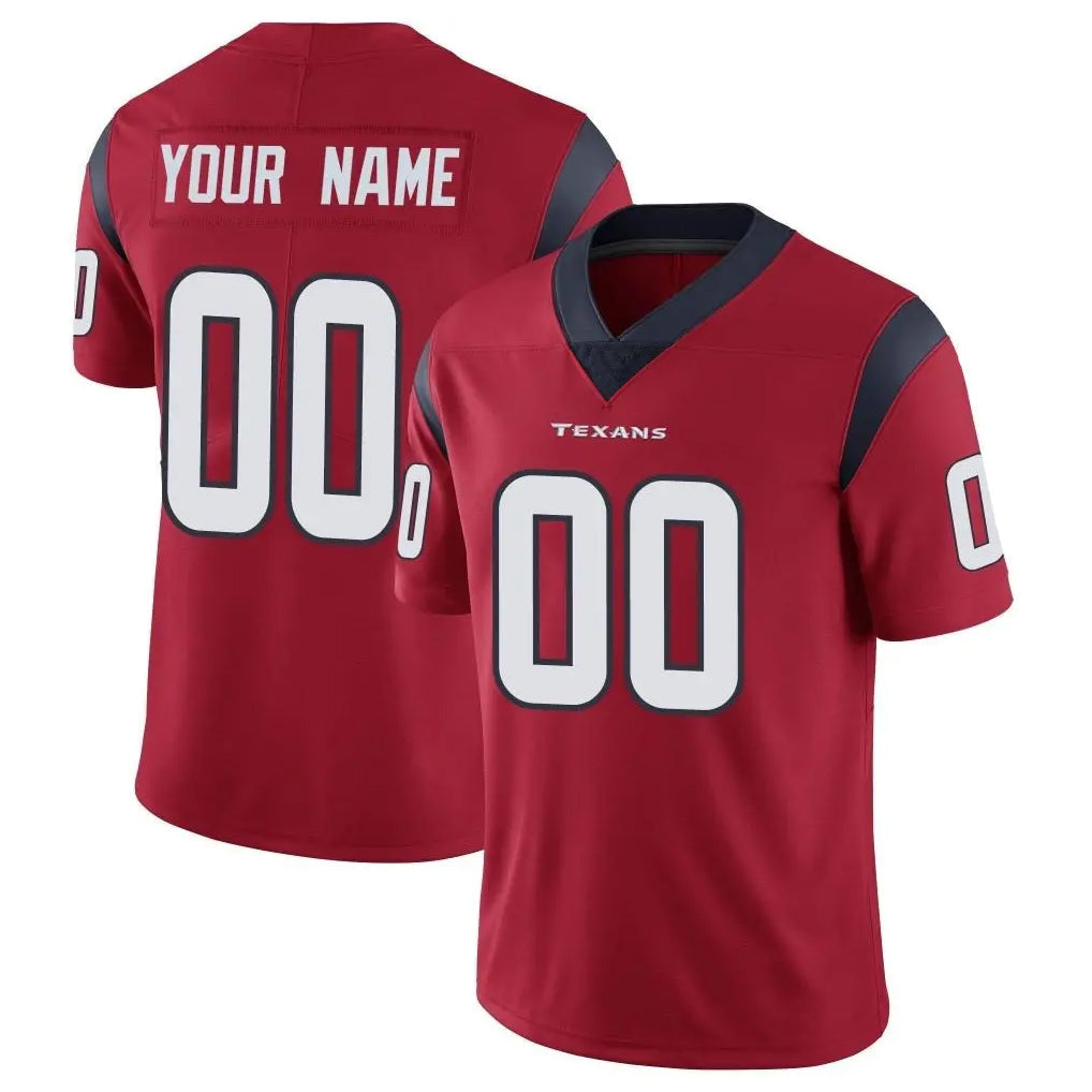 Johmsee Custom H.Texans Red Limited Vapor Untouchable Home Game Any Name & Numbers Stitched Jerseys