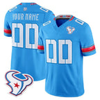 Johmsee Custom H.Texans Rivalries Blue Jersey - All Stitched