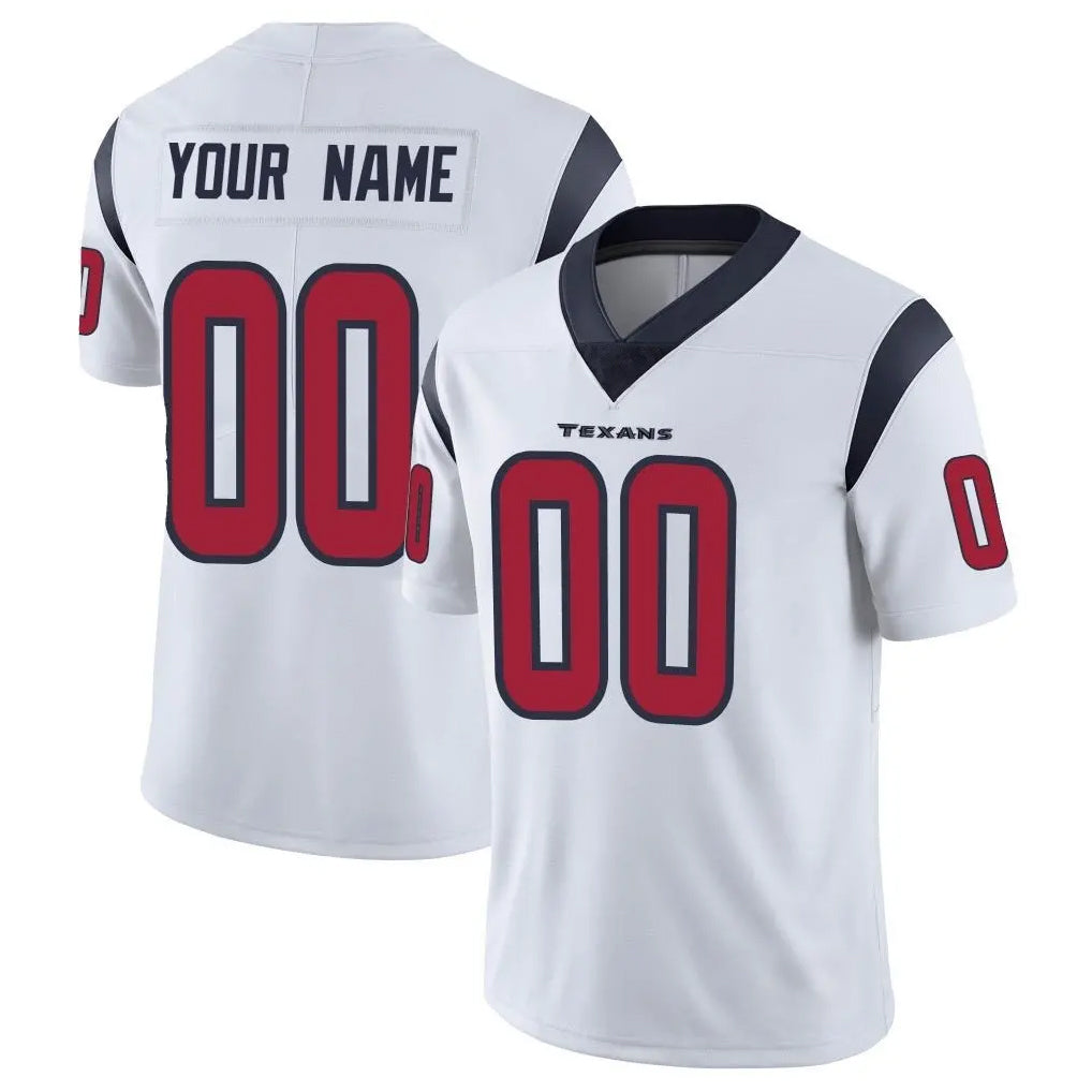 Johmsee Custom H.Texans White Limited Vapor Untouchable Home Game Any Name & Numbers Stitched Jerseys