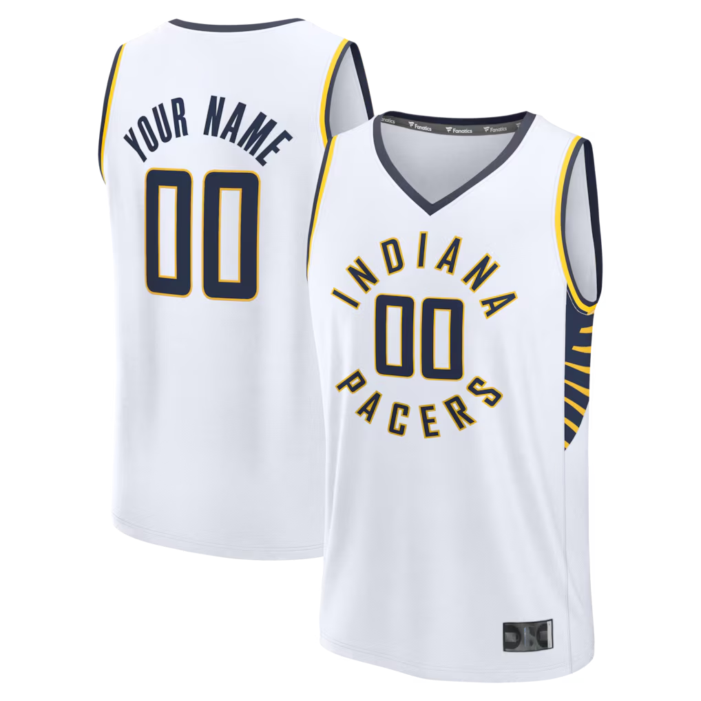 Johmsee Custom I.Pacers  White Fast Break Jerseys - Icon Edition