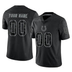 Johmsee Custom IN.Colts Black Reflective Limited Game Any Name & Numbers Stitched Jerseys