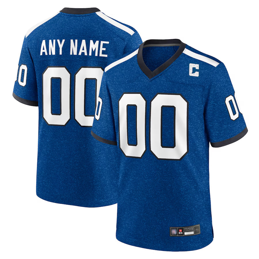 Johmsee Custom IN.Colts Blue Indiana Nights Replica Game Stitched Jersey