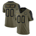Johmsee Custom IN.Colts Olive Salute To Service Limited Game Any Name & Numbers Stitched Jerseys