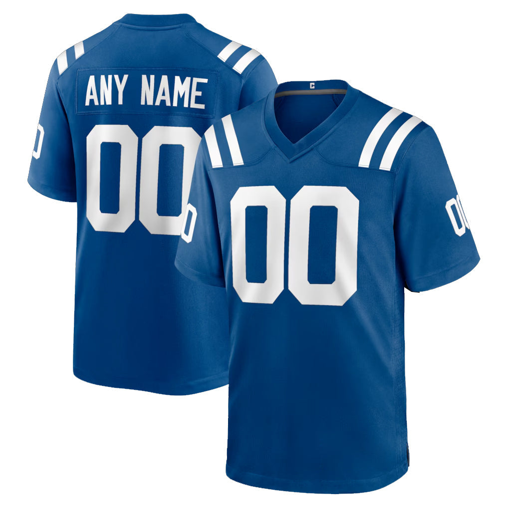 Johmsee Custom IN.Colts Royal Home Game Any Name & Numbers Stitched Jerseys