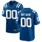 Johmsee Custom IN.Colts Royal Replica Home Game Stitched Jerseys
