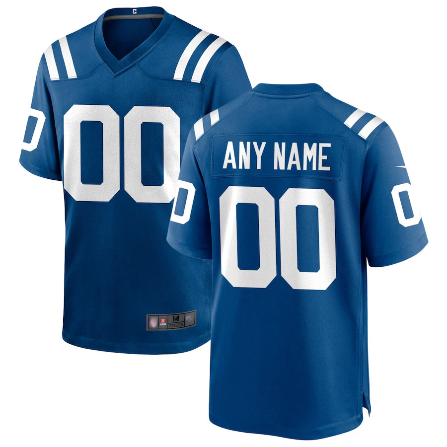 Johmsee Custom IN.Colts Royal Replica Home Game Stitched Jerseys