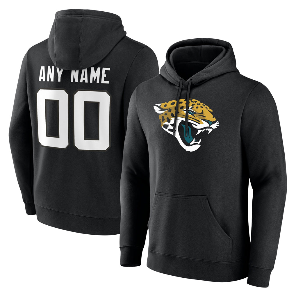 Johmsee Custom J.Jaguars Black Pullover Hoodies Limited Any Name & Numbers Stitched Jerseys