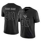 Johmsee Custom J.Jaguars Black Reflective Limited Game Any Name & Numbers Stitched Jerseys