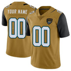 Johmsee Custom J.Jaguars Gold Vapor Limited Home Game Any Name & Numbers Stitched Jerseys