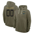 Johmsee Custom J.Jaguars Olive Salute to Service Pullover Hoodies Limited Any Name & Numbers Stitched Jerseys