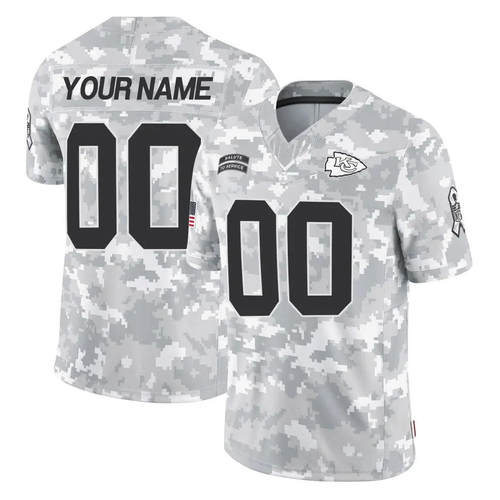 Johmsee Custom KC.Chiefs Arctic Camo Salute To Service Limited Game Any Name & Numbers Stitched Jerseys