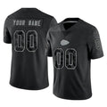 Johmsee Custom KC.Chiefs Black Limited Reflective Game Any Name & Numbers Stitched Jerseys