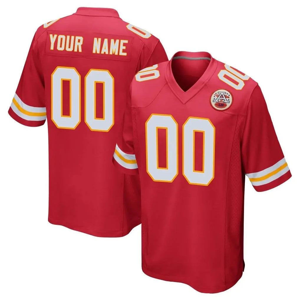 Johmsee Custom KC.Chiefs Red Home Game Any Name & Numbers Stitched Jerseys