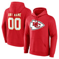 Johmsee Custom KC.Chiefs Red LoGo Pullover Hoodies Limited Any Name & Numbers Stitched Jerseys