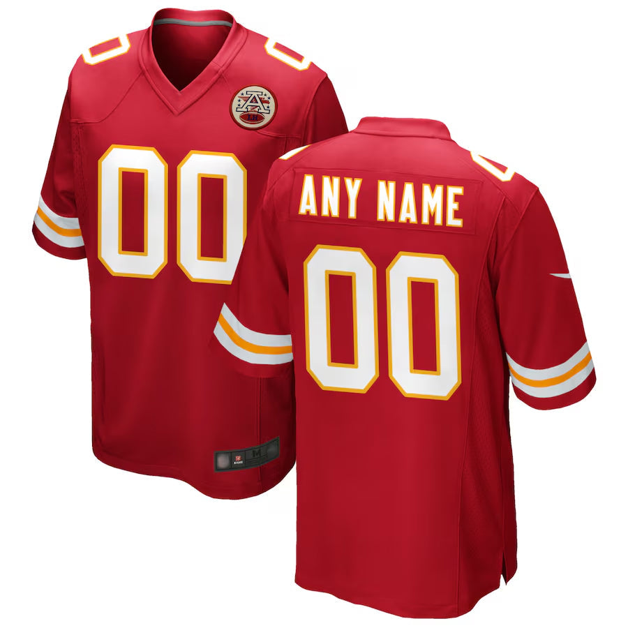 Johmsee Custom KC.Chiefs Red Replica Game Stitched Jerseys