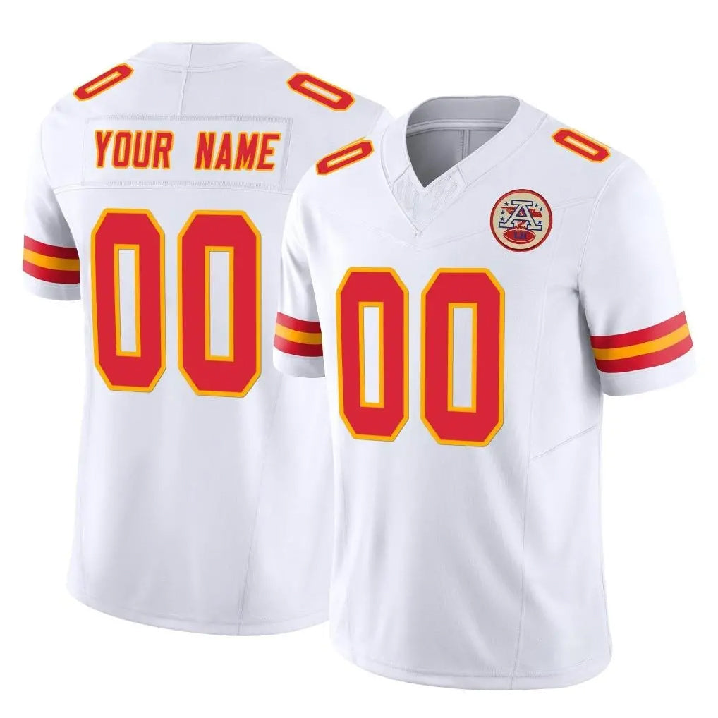 Johmsee Custom KC.Chiefs White Limited Vapor F.U.S.E. Home Game Any Name & Numbers Stitched Jerseys