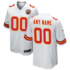 Johmsee Custom KC.Chiefs White Replica Game Stitched Jerseys