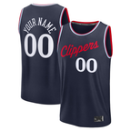 Johmsee Custom L.Clippers Navy Fast Break Stitched Jerseys- Icon Edition