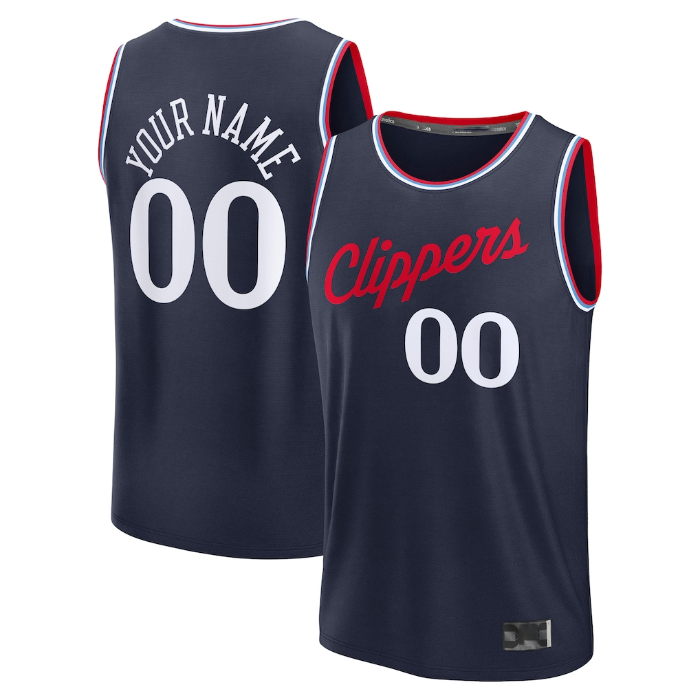 Johmsee Custom L.Clippers Navy Fast Break Stitched Jerseys- Icon Edition