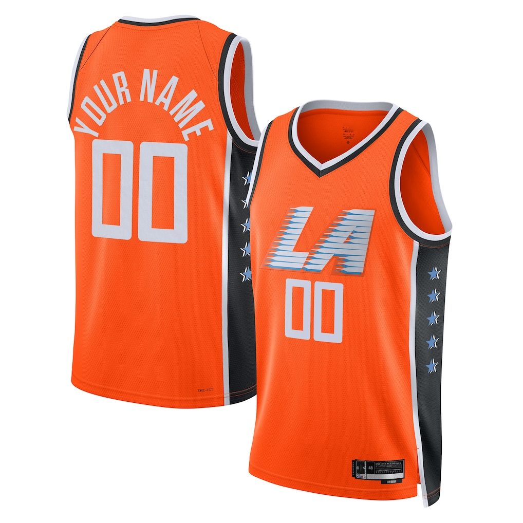 Johmsee Custom L.Clippers Orange 2025-2026 City Edition Swingman Stitched Jerseys
