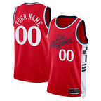 Johmsee Custom L.Clippers Red 2024-2025 Swingman Stitched Jerseys - Statement Edition