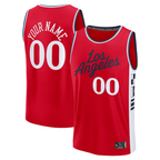 Johmsee Custom L.Clippers Red Fast Break Stitched Jerseys- Statement Edition