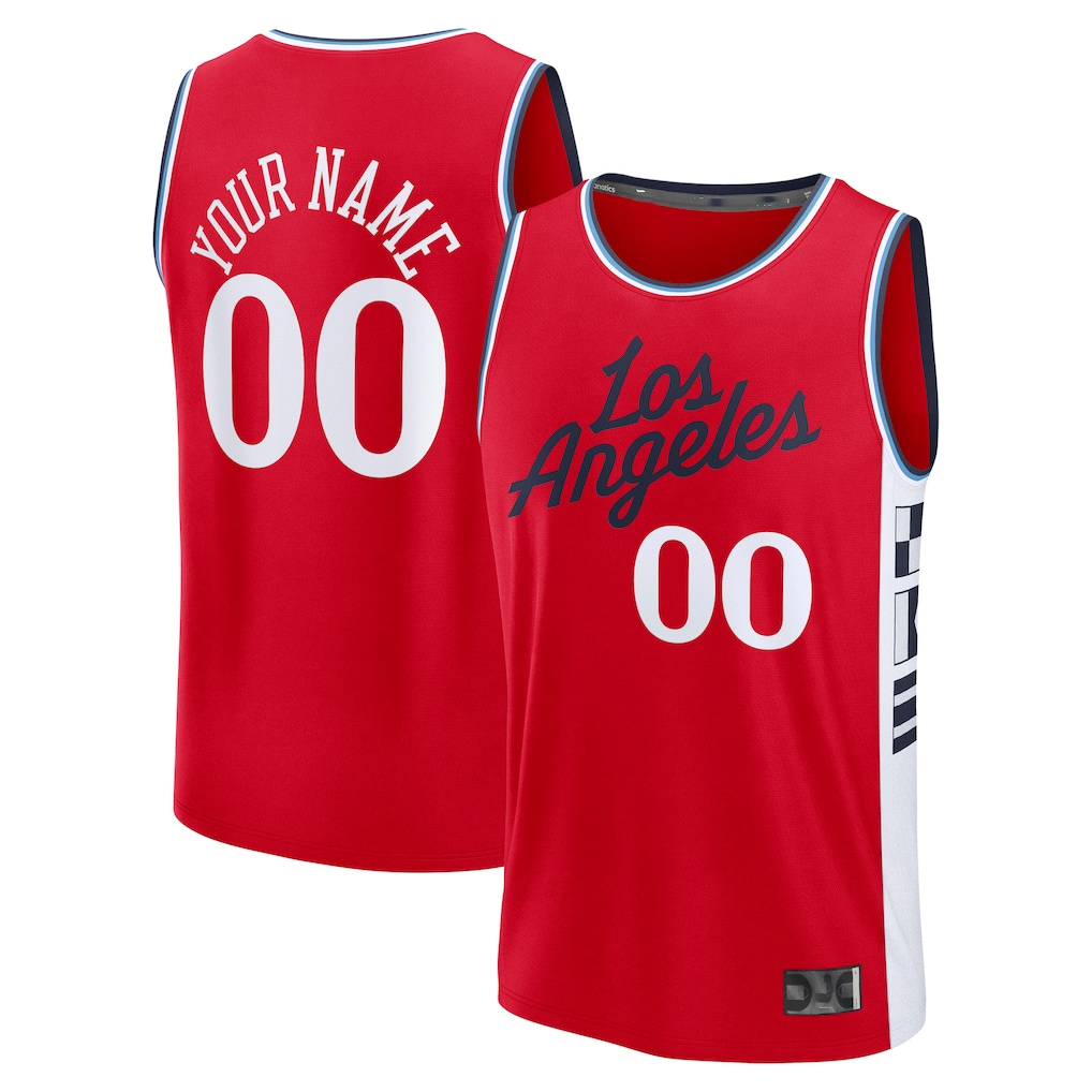 Johmsee Custom L.Clippers Red Fast Break Stitched Jerseys- Statement Edition