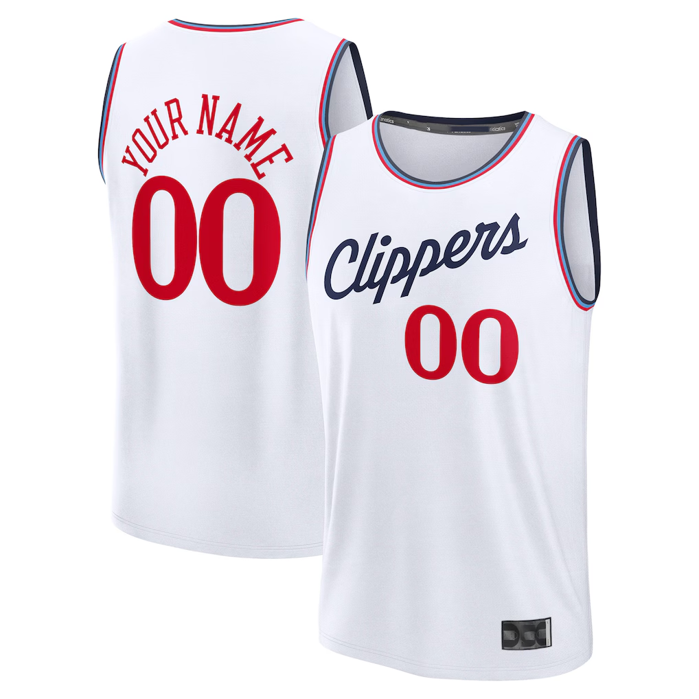 Johmsee Custom L.Clippers White Fast Break Stitched Jerseys - Association Edition